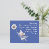 Kute Little Mouse Dandelion Inspirerend Quote Briefkaart (Staand voorkant)