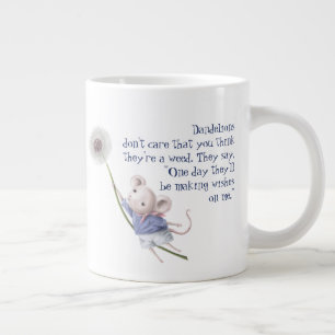 Kute Little Mouse Dandelion Inspirerend Quote Grote Koffiekop