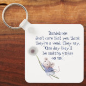 Kute Little Mouse Dandelion Inspirerend Quote Ke Sleutelhanger (Voorkant)