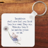 Kute Little Mouse Dandelion Inspirerend Quote Ke Sleutelhanger (Achterkant)
