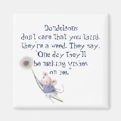 Kute Little Mouse Dandelion Inspirerend Quote Magneet (Voorkant)