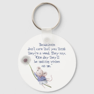 Kute Little Mouse Dandelion Inspirerend Quote Sleutelhanger