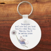 Kute Little Mouse Dandelion Inspirerend Quote Sleutelhanger (Voorkant)