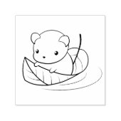 Kute Little Mouse die op een lef drijft Zelfinktende Stempel (Design)