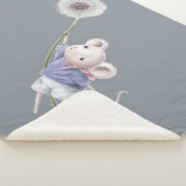 Kute Little Mouse Floating Dandelion Fluff Sherpa Deken (3/4)