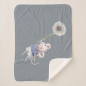 Kute Little Mouse Floating Dandelion Fluff Sherpa Deken (Voorkant)