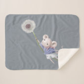 Kute Little Mouse Floating Dandelion Fluff Sherpa Deken (Voorkant (horizontaal))