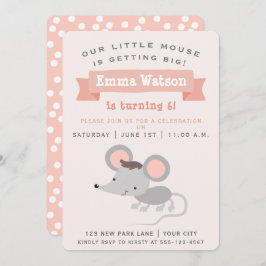 Kute Little Mouse - Kinderen Birthday Party Kaart