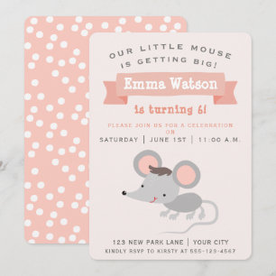 Kute Little Mouse - Kinderen Birthday Party Kaart