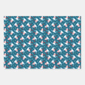 Kute Little Mouse op Skis-kerstsneeuw Inpakpapier Vel (Voorkant 3)