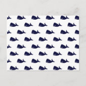 Kute Little Navy Blue Whale Pattern on White Briefkaart (Voorkant)