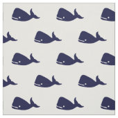 Kute Little Navy Blue Whale Pattern on White Stof (Swatch)