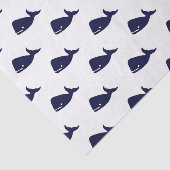 Kute Little Navy Blue Whale Pattern on White Tissuepapier (Detail)