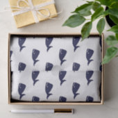 Kute Little Navy Blue Whale Pattern on White Tissuepapier (Geschenk)