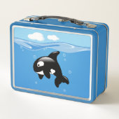 Kute Little Orca Whale in Ocean (Achterkant)