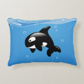 Kute Little Orca Whale in Ocean Decoratief Kussen (Voorkant)