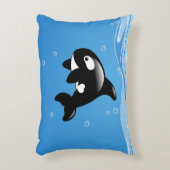 Kute Little Orca Whale in Ocean Decoratief Kussen (Voorkant(Verticaal))