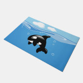 Kute Little Orca Whale in Ocean Deurmat (Schuin)