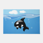 Kute Little Orca Whale in Ocean Deurmat (Voorkant)