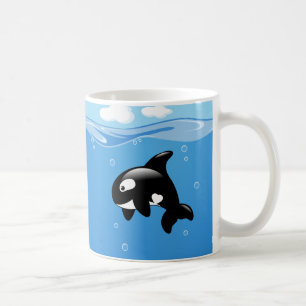 Kute Little Orca Whale in Ocean Koffiemok