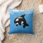 Kute Little Orca Whale in Ocean Kussen (Deken)