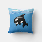 Kute Little Orca Whale in Ocean Kussen (Voorkant)