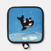 Kute Little Orca Whale in Ocean Pannenlap (Voorkant)