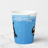 Kute Little Orca Whale in Ocean Papieren Bekers (Rechts)