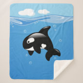 Kute Little Orca Whale in Ocean Sherpa Deken (Voorkant)