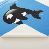 Kute Little Orca Whale in Ocean Sherpa Deken (3/4)