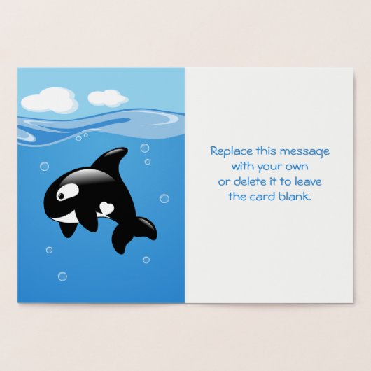 Kute Little Orca - Whale (Well) done Folie Kaarten (Binnen)