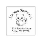 Kute Little Owl Address Rubberstempel (Afrduk)