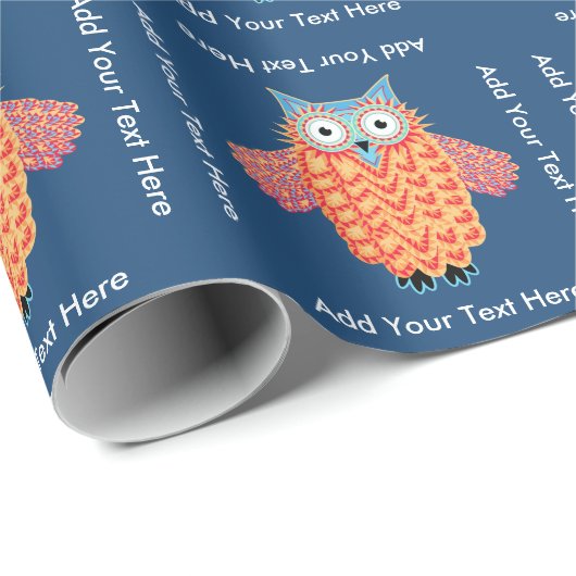 Kute Little Owl Personalised Bird Lover Cadeaupapier (Rol Hoek)