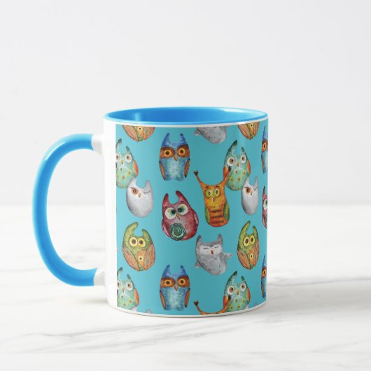 Kute little owls all-over design mok (Links)