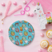 Kute little owls all-over design papieren bordje (Feest)
