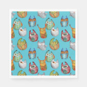 Kute little owls all-over design servet (Voorkant)