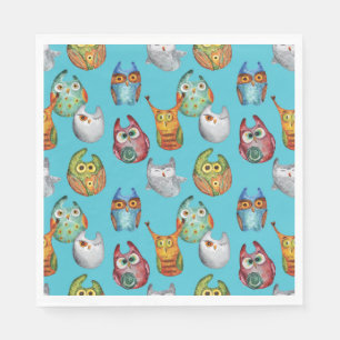 Kute little owls all-over design servet