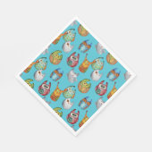 Kute little owls all-over design servet (Hoek)