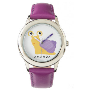 Kute Little paars SNAIL Persoonlijk Horloge