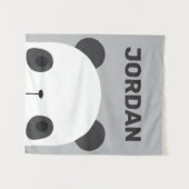 Kute Little Panda-Beer met persoonlijke naam tape Wandkleed (Voorkant (horizontaal))