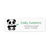 Kute Little Panda met een Bamboe Stick Etiket (Voorkant)