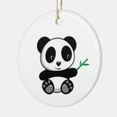 Kute Little Panda met een Bamboe Stick Keramisch Ornament (Links)
