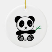Kute Little Panda met een Bamboe Stick Keramisch Ornament (Achterkant)