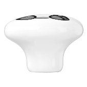 Kute Little Panda met een Bamboe Stick Keramische Knop (Zijkant)