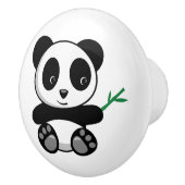 Kute Little Panda met een Bamboe Stick Keramische Knop (Rechts)