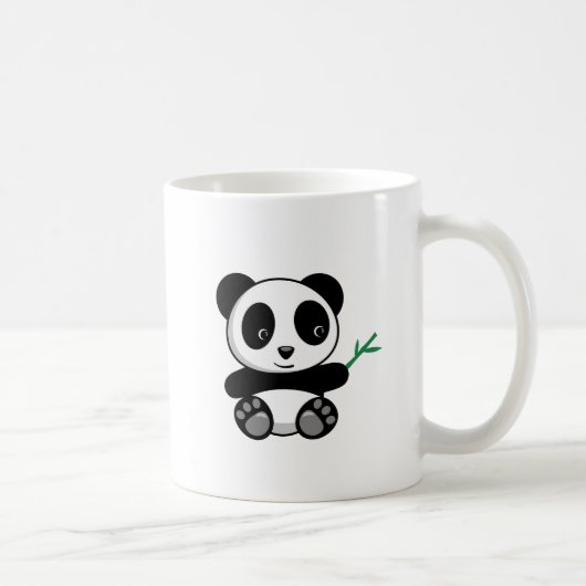Kute Little Panda met een Bamboe Stick Koffiemok (Rechts)