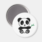 Kute Little Panda met een Bamboe Stick Magneet (Voorkant / Achterkant)
