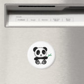 Kute Little Panda met een Bamboe Stick Magneet (Insitu (Vaatwasser))