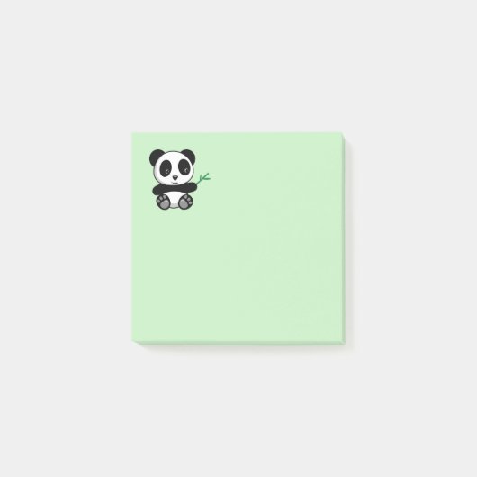 Kute Little Panda met een Bamboe Stick Post-it® Notes (Voorkant)