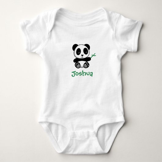 Kute Little Panda met een Bamboe Stick Romper (Voorkant)